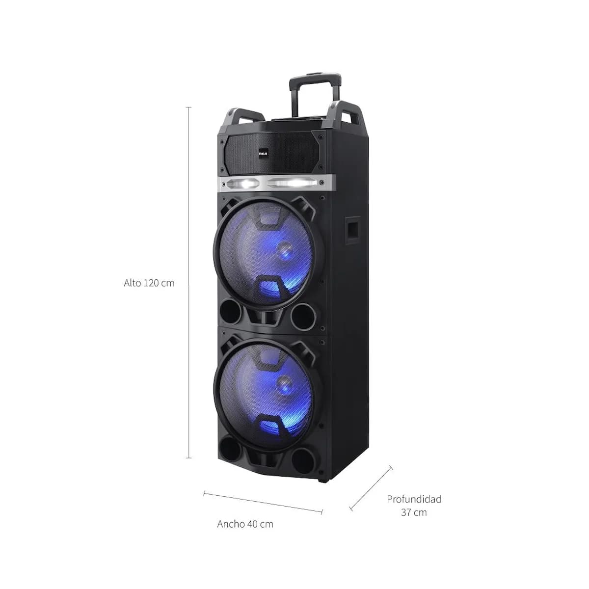 Parlante Inalámbrico Portátil RCA Con Micrófono Bluetooth 122PRO 15000W imagen 6