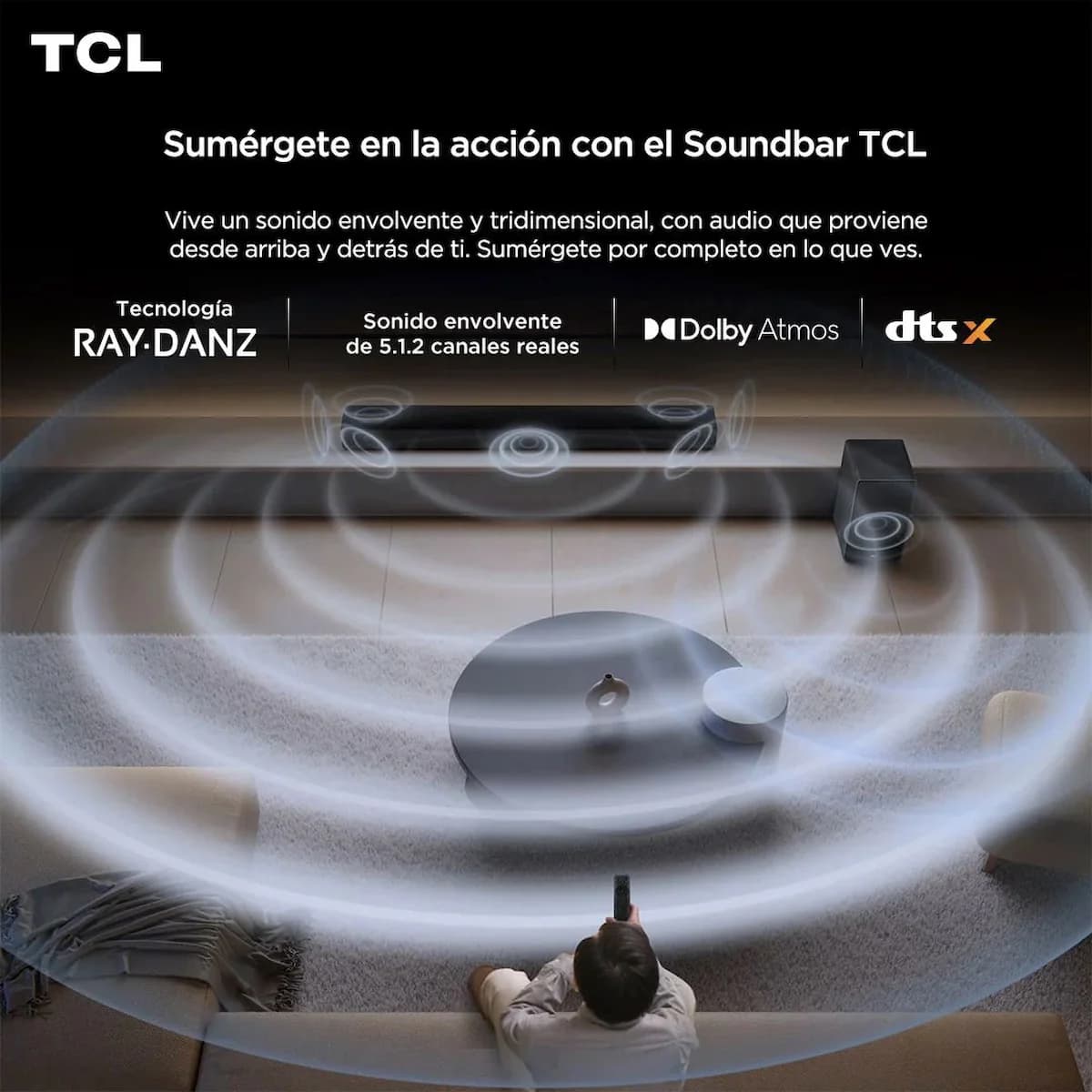 Soundbar TCL Q75H Bluetooth con Subwoofer Inalámbrico 620W imagen 8