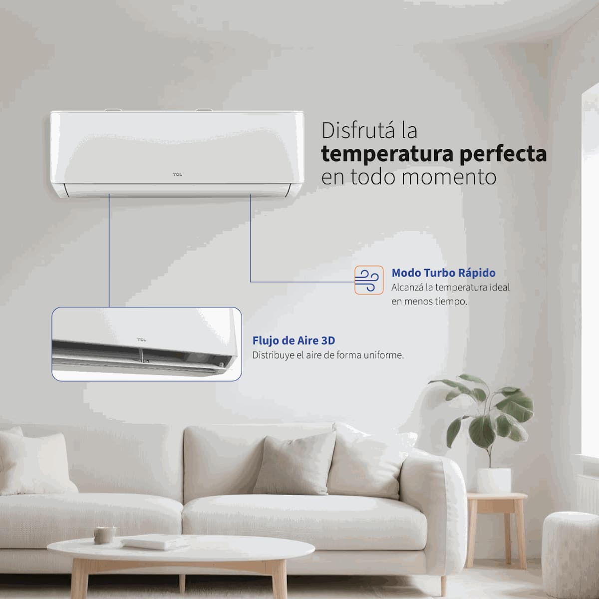 Aire Acondicionado Split Inverter TCL 3100W Frío/Calor imagen 8