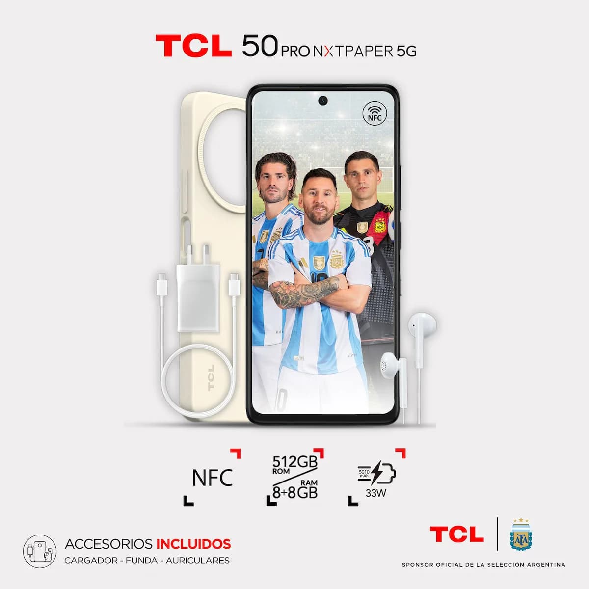 Celular TCL 50 PRO NXTPAPER 512GB+8GB White imagen 1