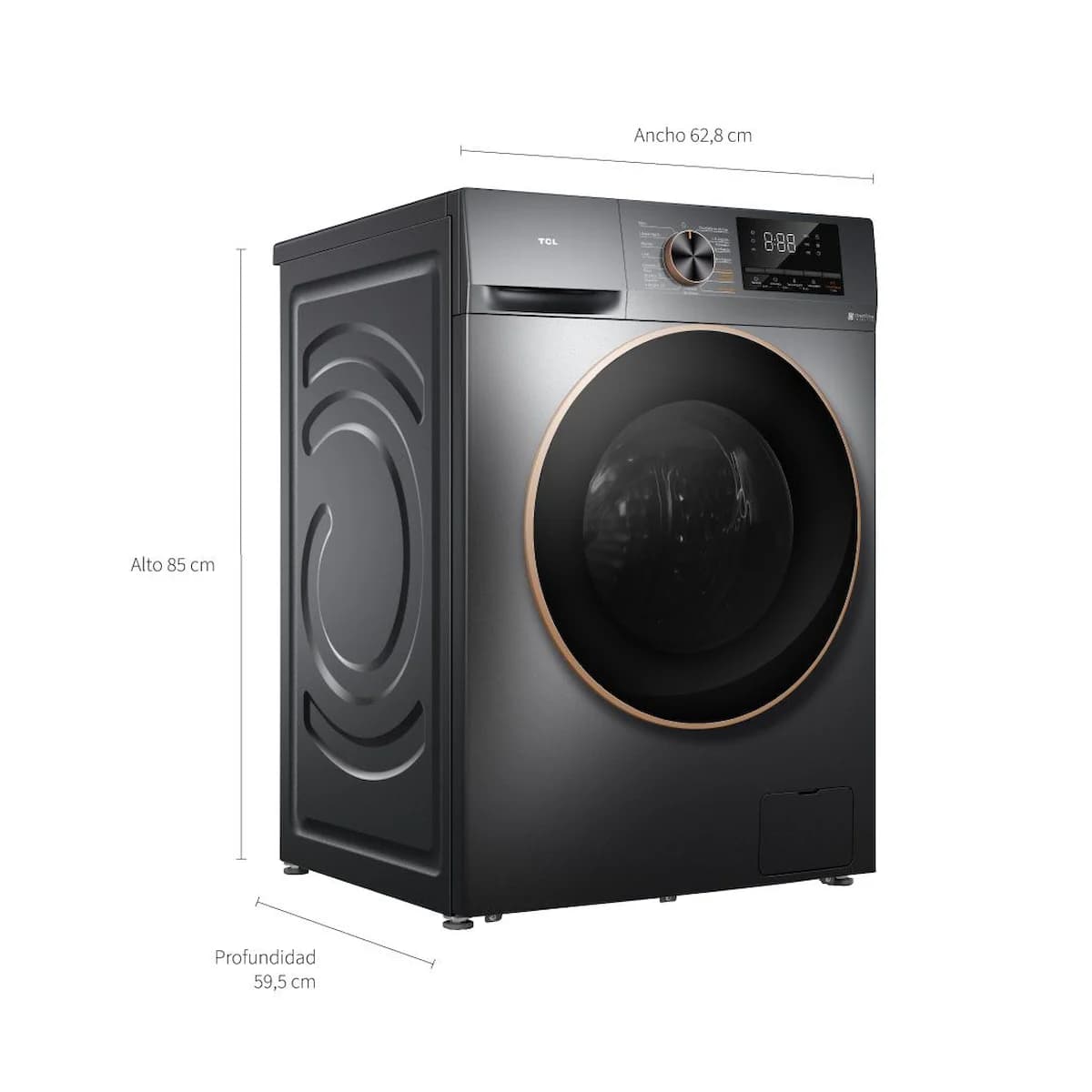 Lavasecarropas TCL Carga Frontal Inverter 10 Kg C2210 Gris imagen 8