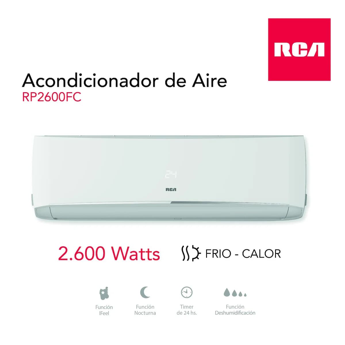 Aire Acondicionado Split RCA 2600W Frío/Calor RP2600FC imagen 5