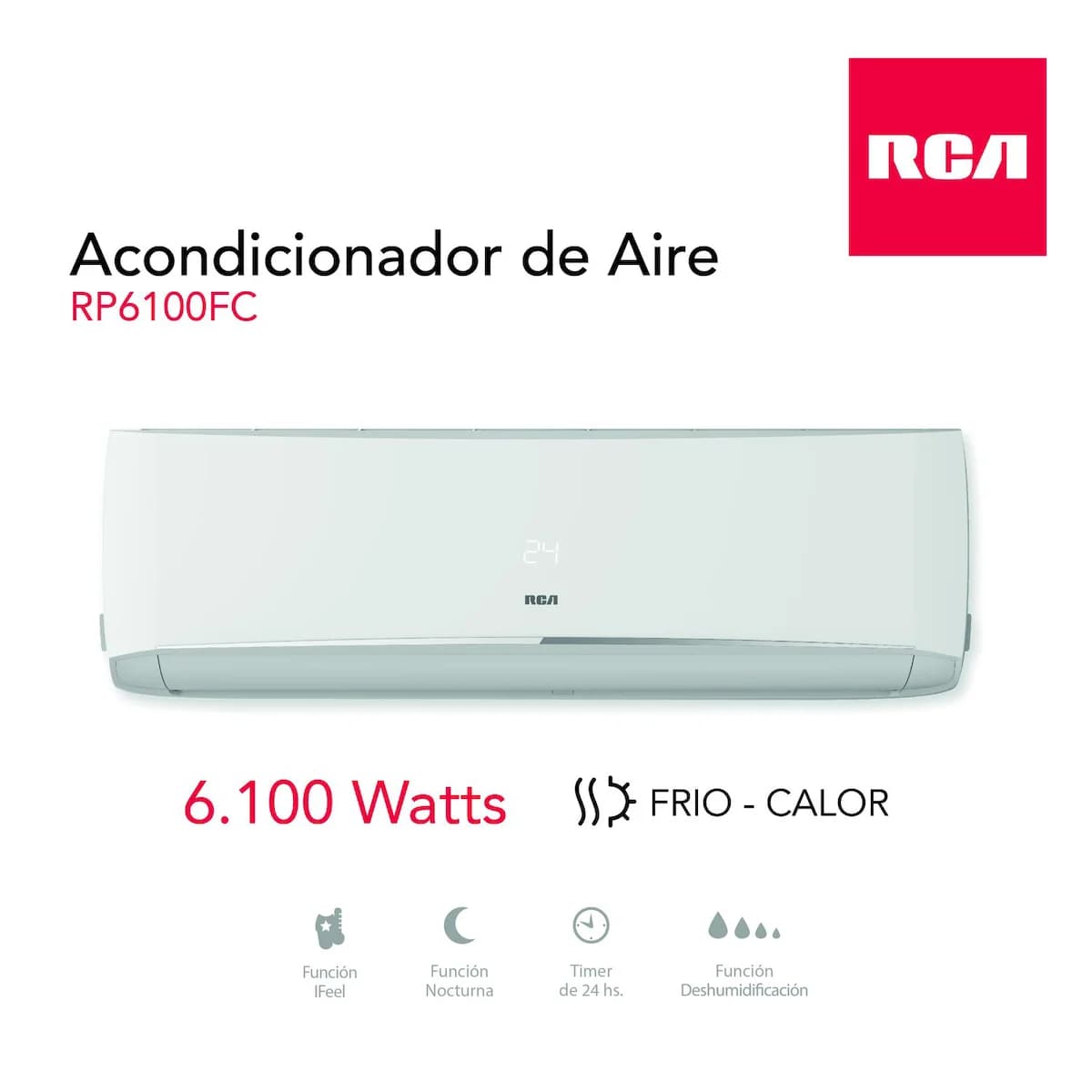 Aire Acondicionado Split RCA 6100W Frío/Calor RP6100F imagen 6
