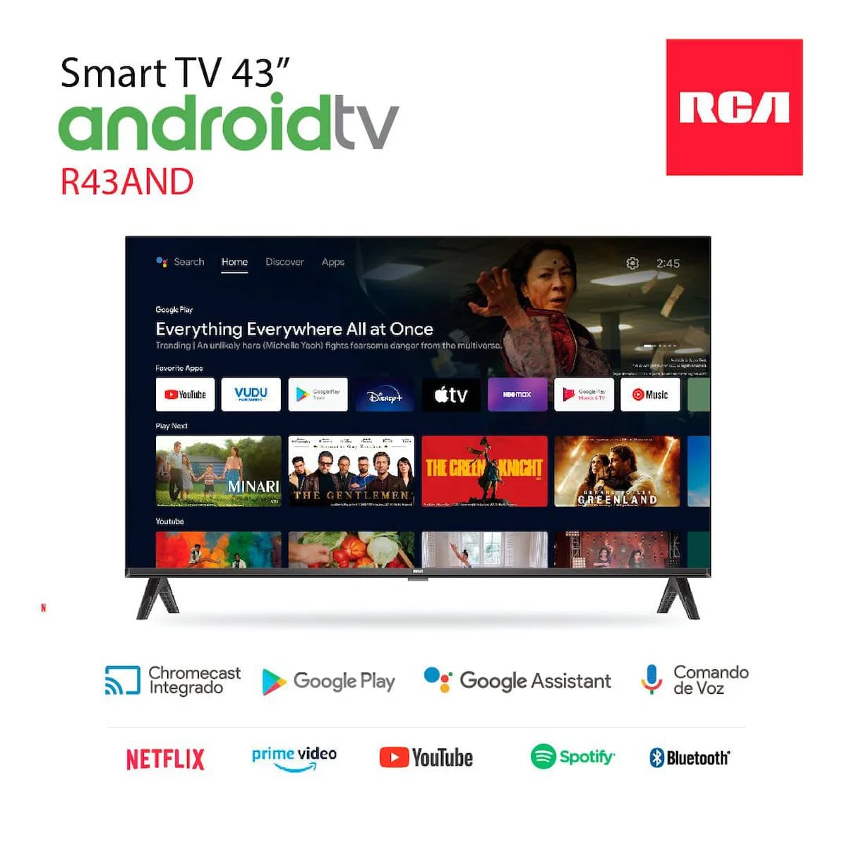 TV Smart 43" RCA R43AND-F Full HD Android TV imagen 10