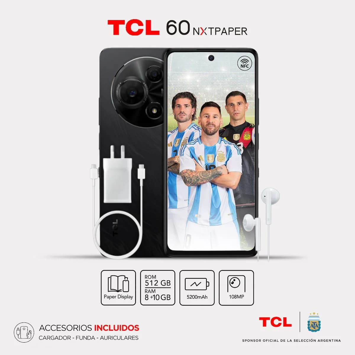 Celular TCL 60 NXTPAPER 512GB+8GB Dark Black imagen 1