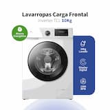 Lavarropas TCL Carga Frontal 10kg 1300 rpm Inverter Blanco PL110FLW miniatura 1
