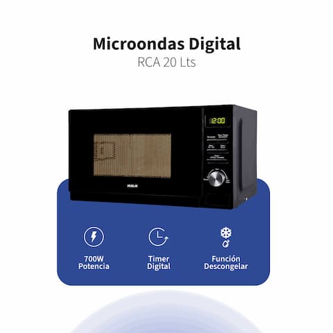 Microondas RCA 20Lts Digital Negro R100DIG20