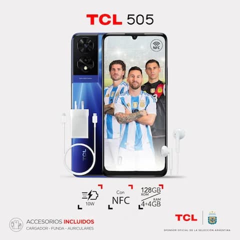 Celular TCL 505 128GB+4GB NFC Ocean Blue